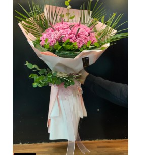 İthal Pembe Gül Buketi